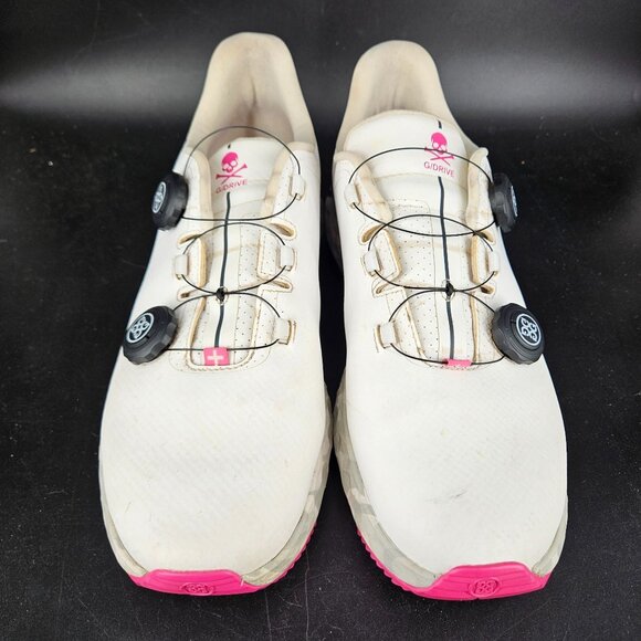 Mens G Drive Fore Golf Cleat Shoes 12 White Pink Sno Dial Cable Lace Spikeless main image 9
